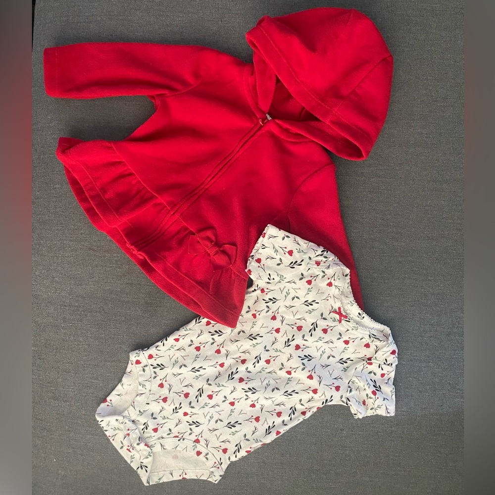 3-6 month Onesie and sweatshirt matching set